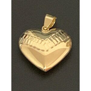 18K Gold Pendant Puffed Heart 3.56 grams